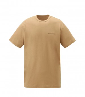 Beige Onitsuka Tiger Graphic T Shirts | 09523-AGQR