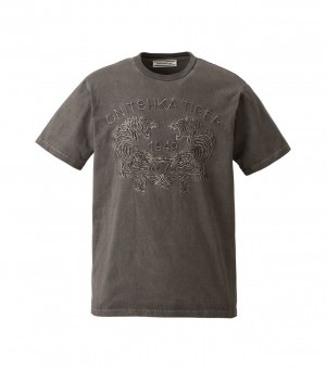 Black Onitsuka Tiger Graphic T Shirts | 24769-HTQM