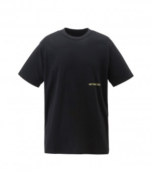 Black Onitsuka Tiger Graphic T Shirts | 58019-DQLM