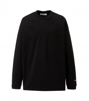 Black Onitsuka Tiger Ls T Shirts | 83620-WXOR