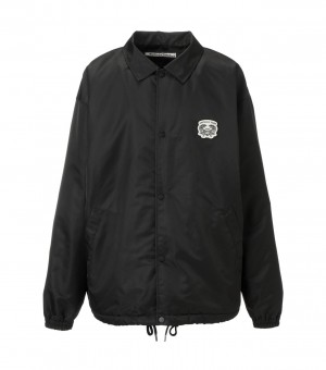 Black Onitsuka Tiger Padded Coach Jackets | 84651-FGJX