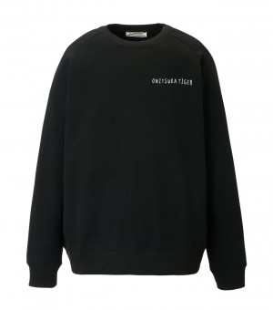 Black Onitsuka Tiger Sweat Tops | 46015-BYRH