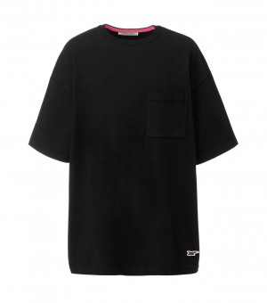 Black Onitsuka Tiger T Shirts | 72906-FUBR