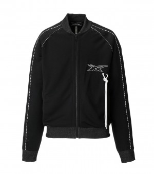 Black Onitsuka Tiger Track Tops | 17084-CBYV