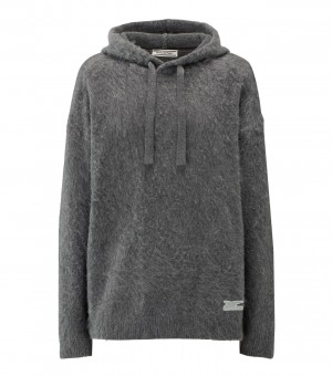 Grey Onitsuka Tiger Knit Hoodie | 45870-MUIV