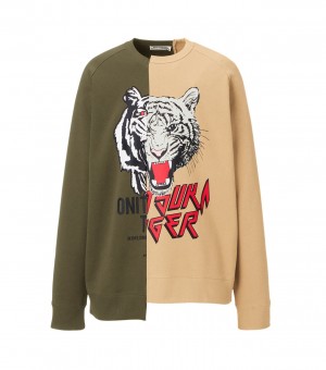 Khaki / Beige Onitsuka Tiger Sweat Tops | 23879-MLWG