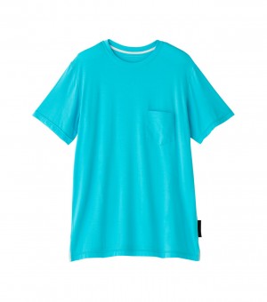 Light Blue Onitsuka Tiger T Shirts | 91204-JWAZ