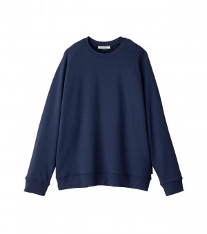 Navy Onitsuka Tiger Sweatshirts | 71238-XAUC