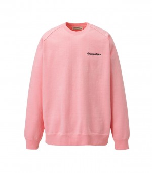 Pink Onitsuka Tiger Washed Ls Tops | 21860-AYGR