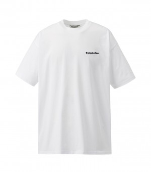 White Onitsuka Tiger Graphic T Shirts | 38957-XVEQ