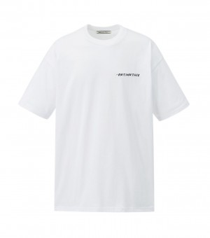 White Onitsuka Tiger Graphic T Shirts | 75912-KECV