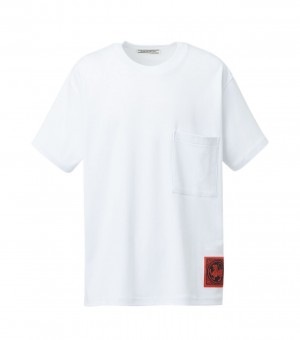 White Onitsuka Tiger T Shirts | 04175-DSON