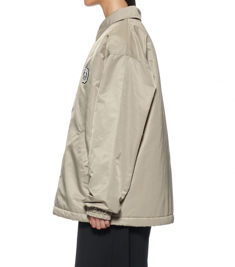 Beige Onitsuka Tiger Padded Coach Jackets | 05782-VSOF