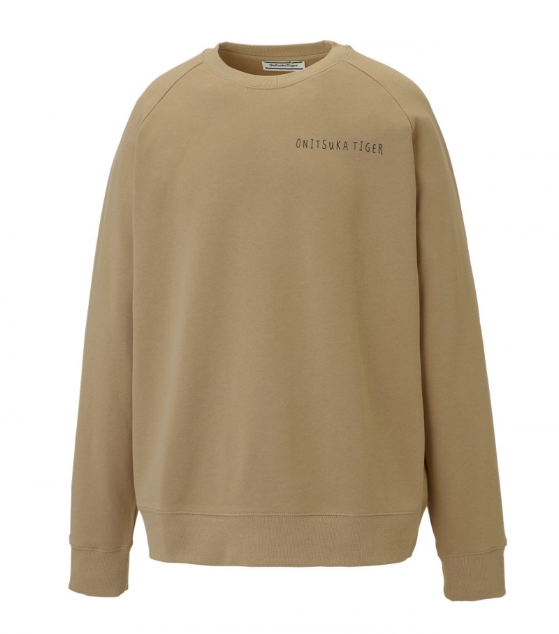 Beige Onitsuka Tiger Sweat Tops | 04739-FPLM