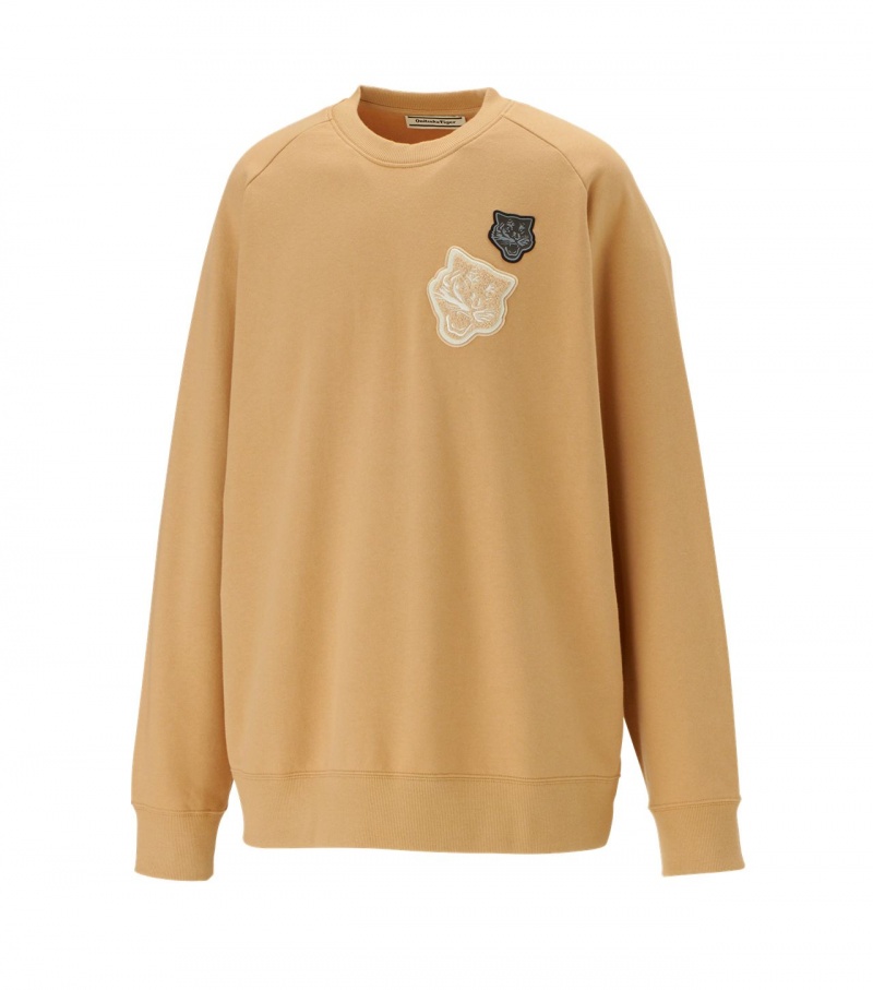 Beige Onitsuka Tiger Sweat Tops | 50839-OQPA