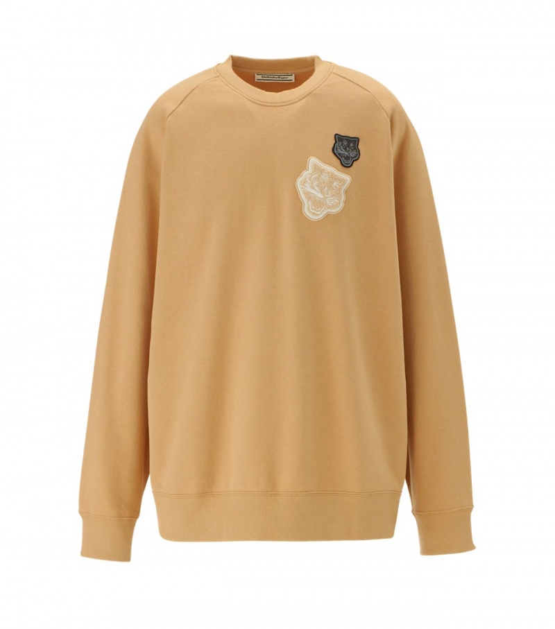 Beige Onitsuka Tiger Sweat Tops | 50839-OQPA