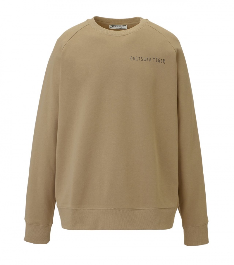 Beige Onitsuka Tiger Sweat Tops | 85360-OUVE