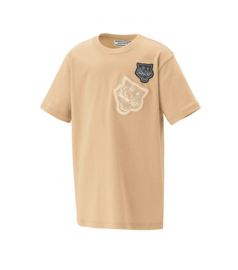 Beige Onitsuka Tiger T Shirts | 12709-XUTQ