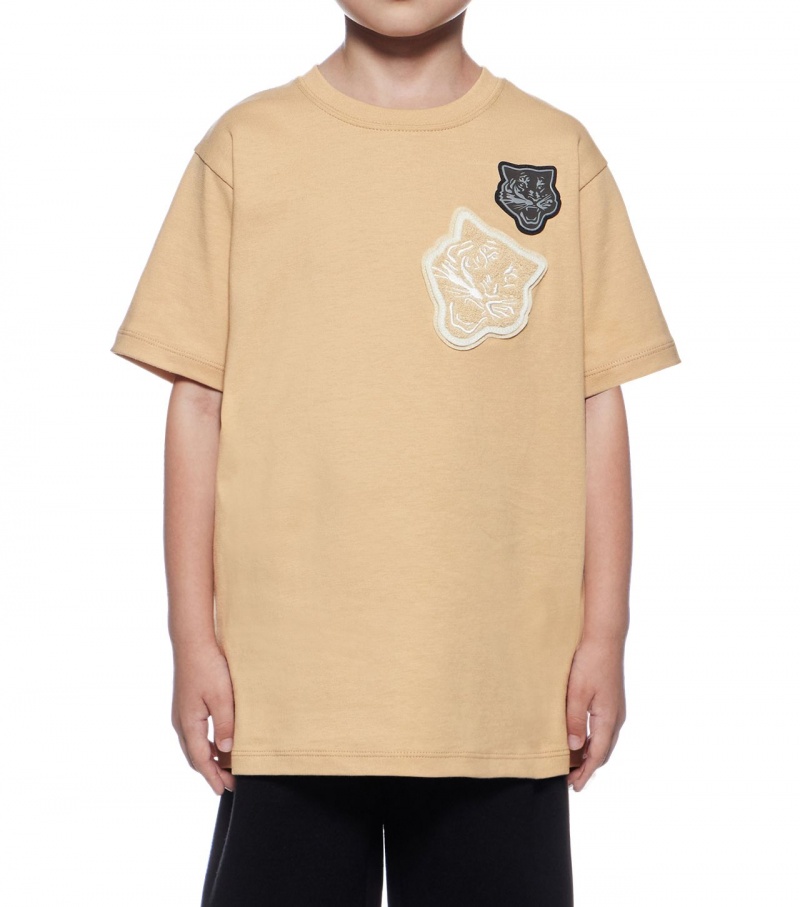 Beige Onitsuka Tiger T Shirts | 12709-XUTQ