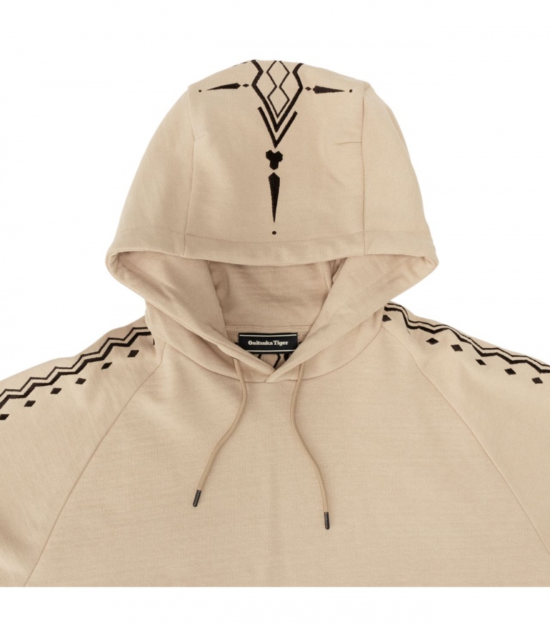 Beige / Black Onitsuka Tiger Hoodie | 91082-BNKX