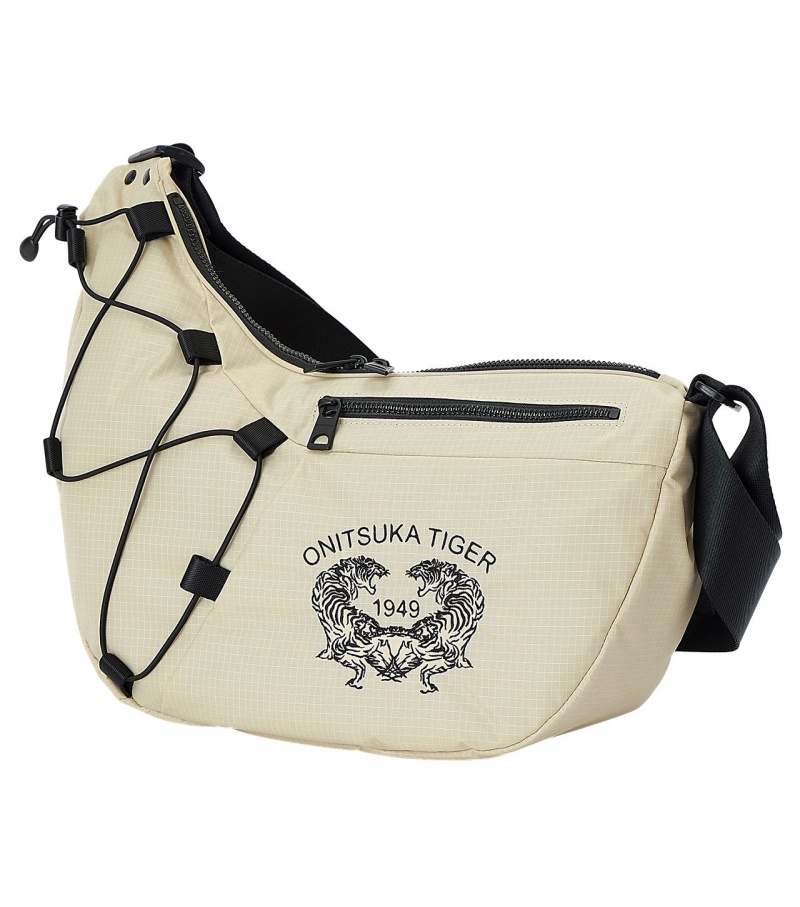 Beige / Black Onitsuka Tiger Messenger Bag | 95620-IPUS