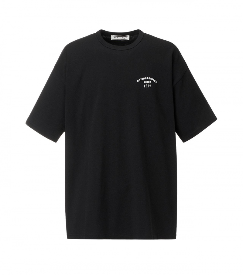 Black Onitsuka Tiger Graphic T Shirts | 16594-RYTM