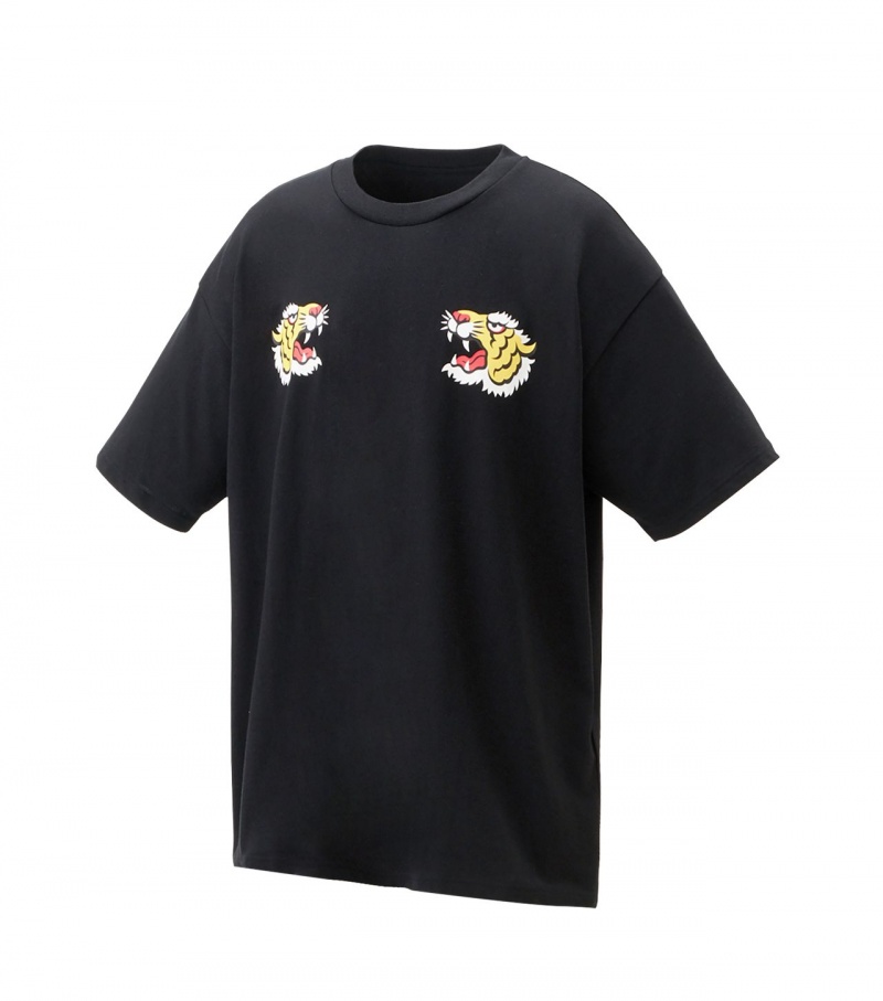 Black Onitsuka Tiger Graphic T Shirts | 23975-OFQH