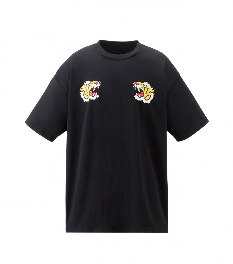 Black Onitsuka Tiger Graphic T Shirts | 23975-OFQH