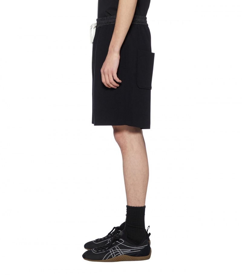 Black Onitsuka Tiger Knit Shorts | 24819-BNQK