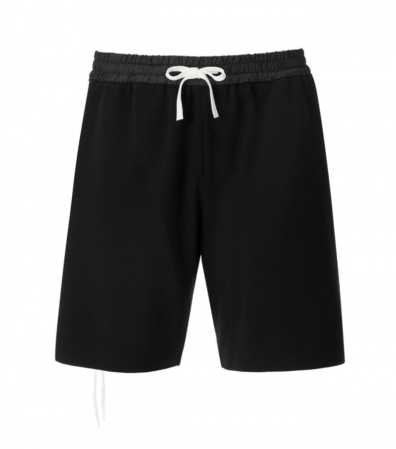 Black Onitsuka Tiger Knit Shorts | 78294-OIJZ