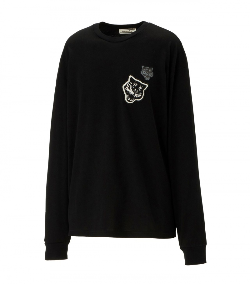 Black Onitsuka Tiger Ls T Shirts | 59167-DLQJ