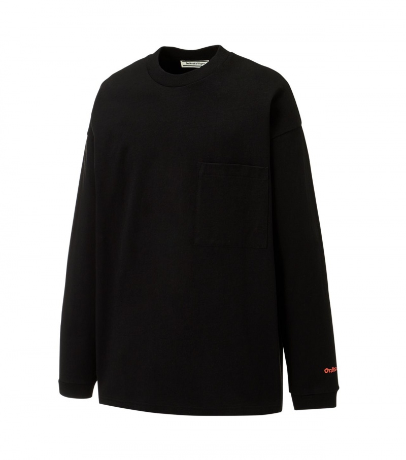 Black Onitsuka Tiger Ls T Shirts | 83620-WXOR