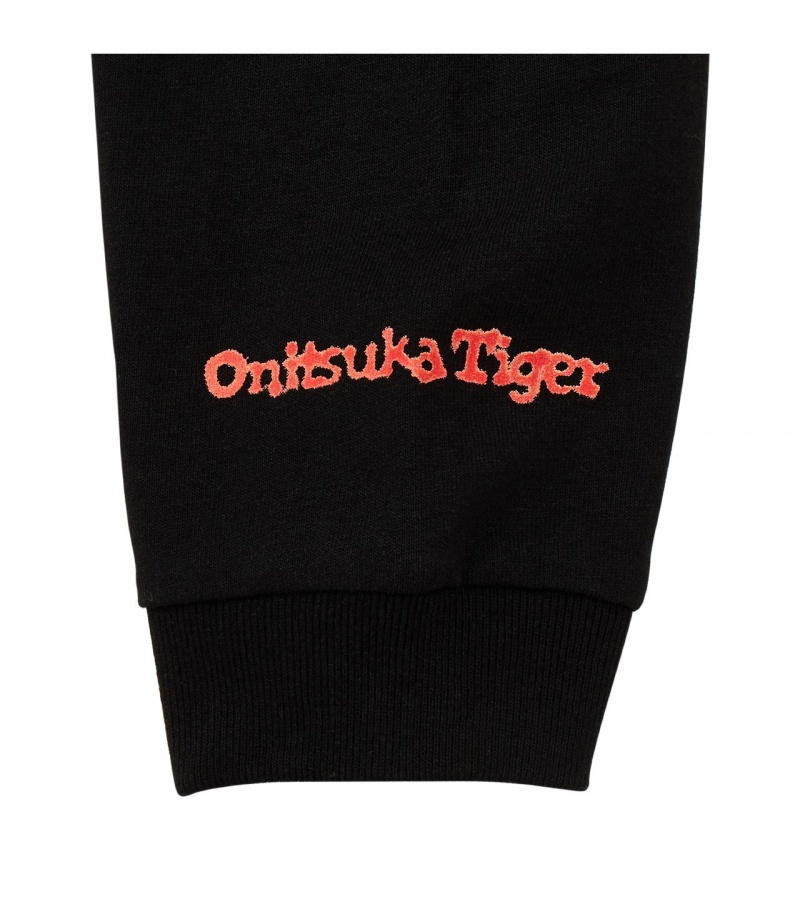 Black Onitsuka Tiger Ls T Shirts | 83657-FSXO