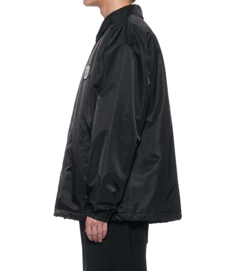 Black Onitsuka Tiger Padded Coach Jackets | 84651-FGJX