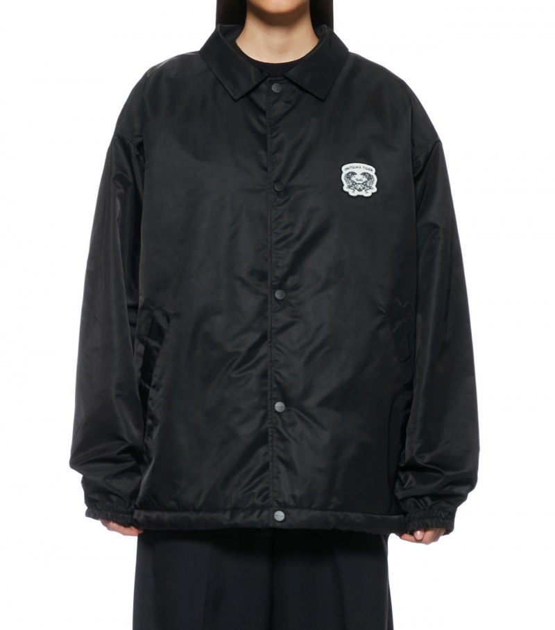 Black Onitsuka Tiger Padded Coach Jackets | 84651-FGJX