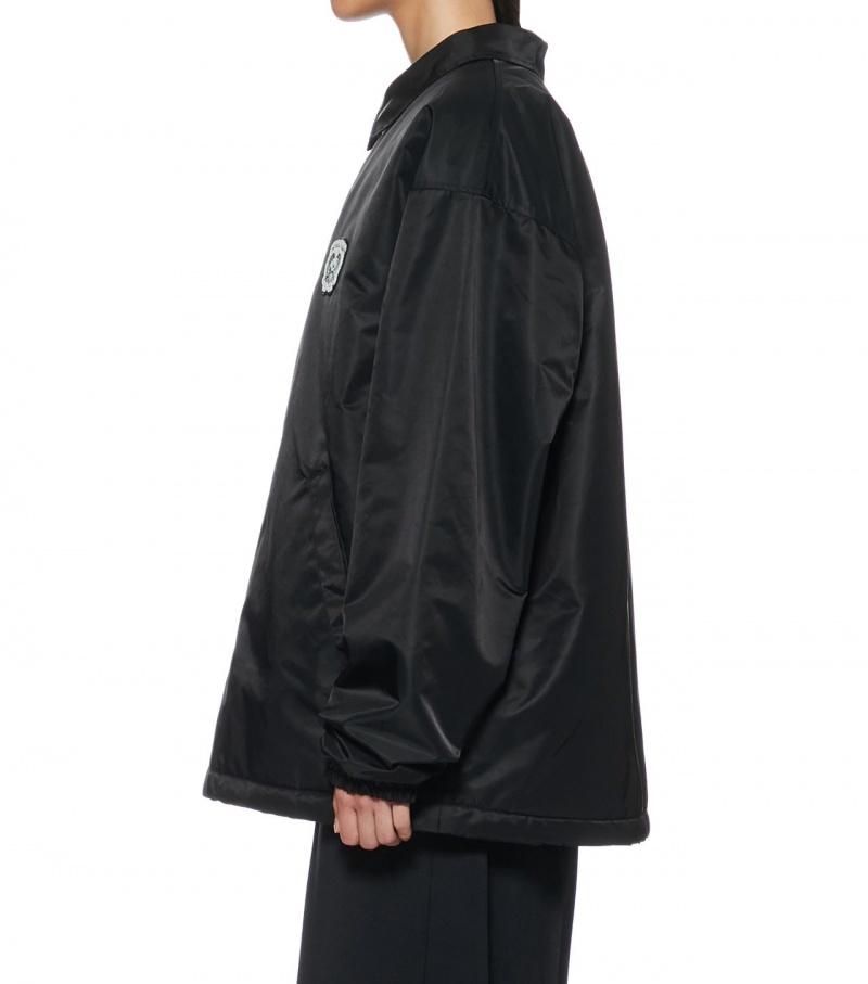 Black Onitsuka Tiger Padded Coach Jackets | 84651-FGJX