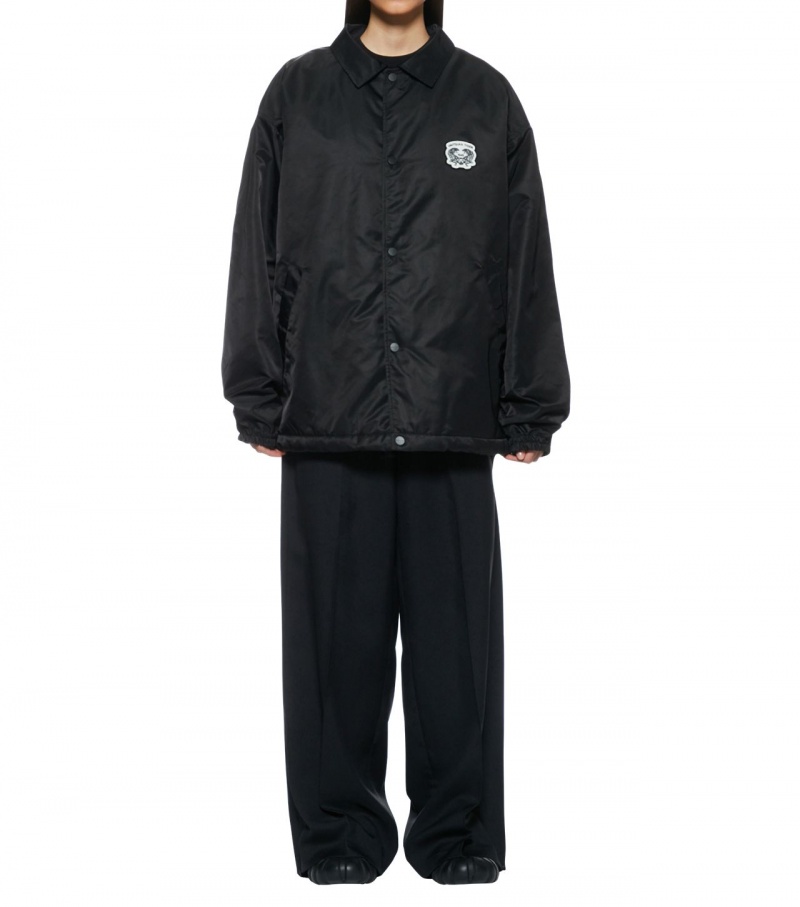 Black Onitsuka Tiger Padded Coach Jackets | 84651-FGJX