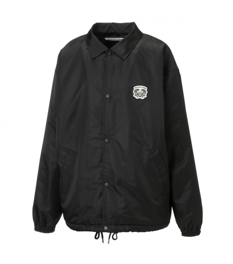 Black Onitsuka Tiger Padded Coach Jackets | 84651-FGJX