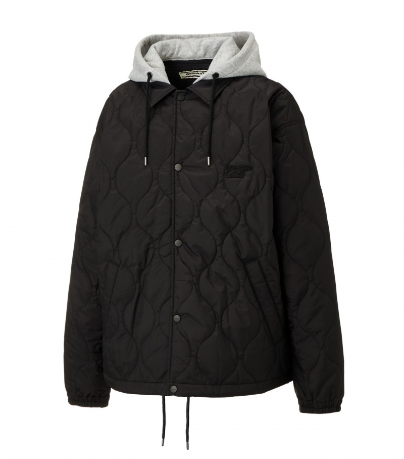 Black Onitsuka Tiger Quilted Jackets | 71453-RZTW