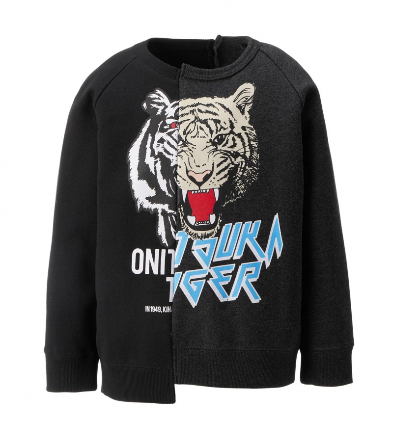 Black Onitsuka Tiger Sweat Tops | 52473-FNWX