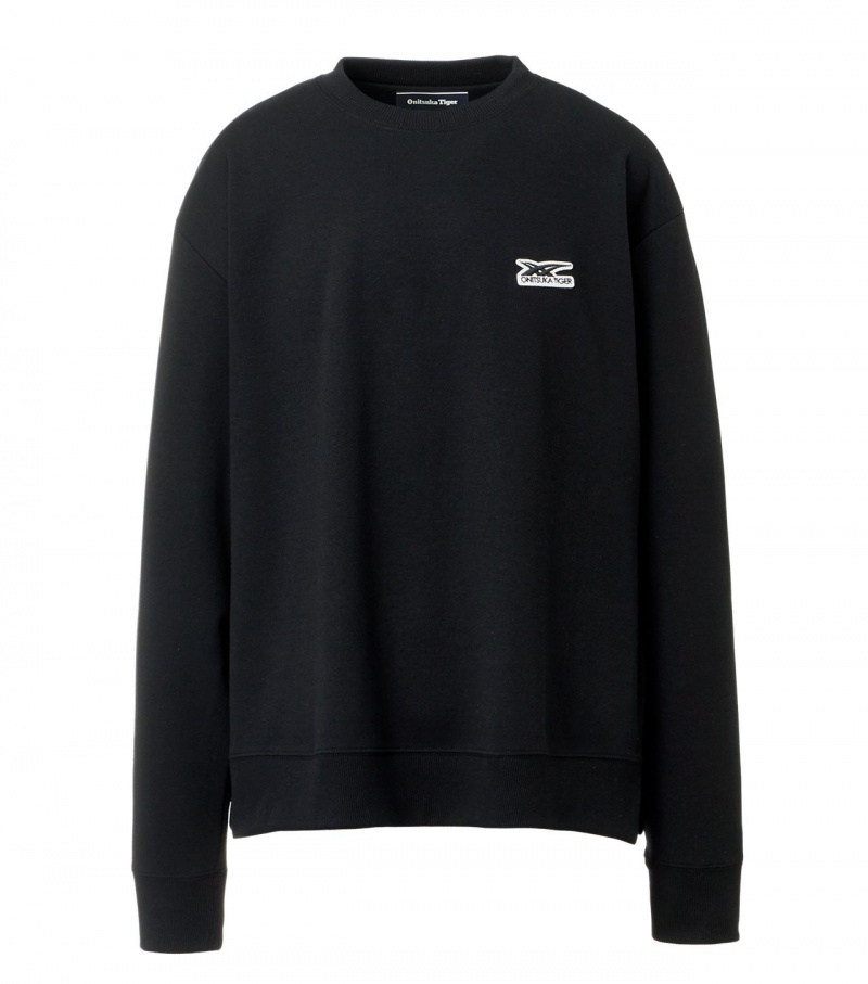 Black Onitsuka Tiger Sweatshirts | 28356-MPDR