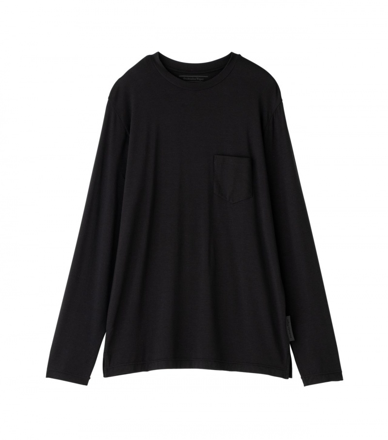 Black Onitsuka Tiger Sweatshirts | 61743-GSOC