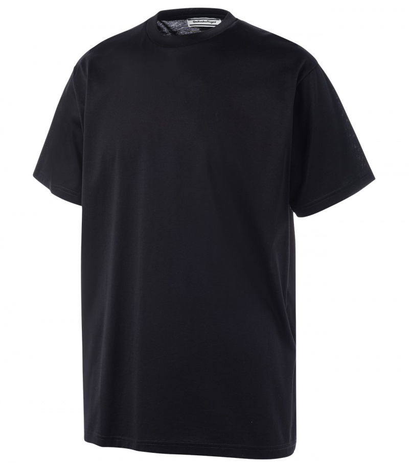 Black Onitsuka Tiger T Shirts | 61374-FKQN