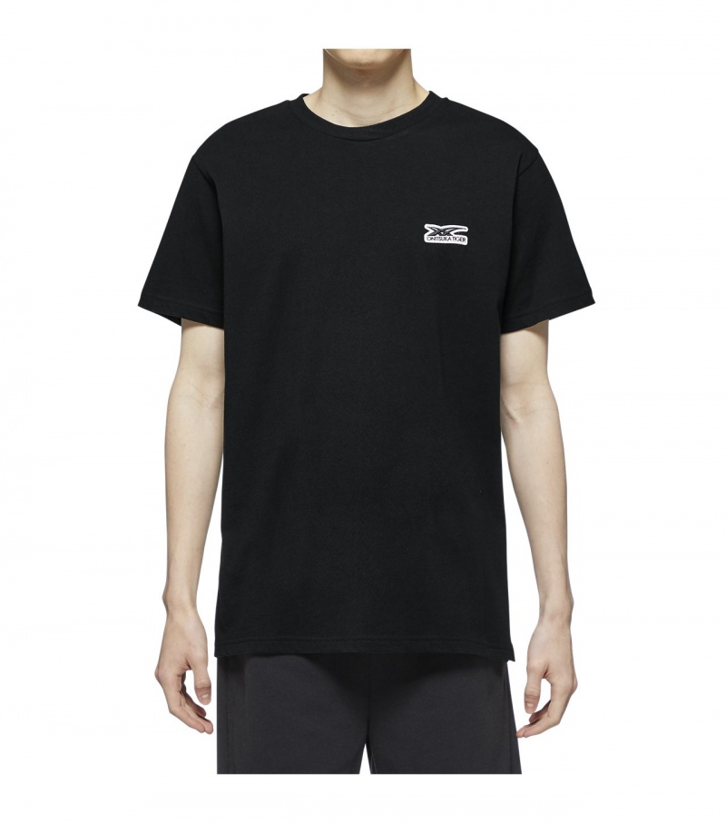 Black Onitsuka Tiger T Shirts | 68297-EDHB