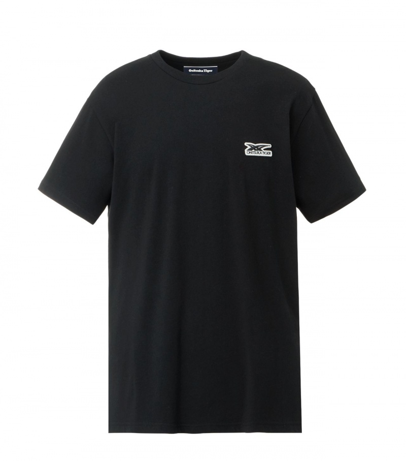 Black Onitsuka Tiger T Shirts | 68297-EDHB