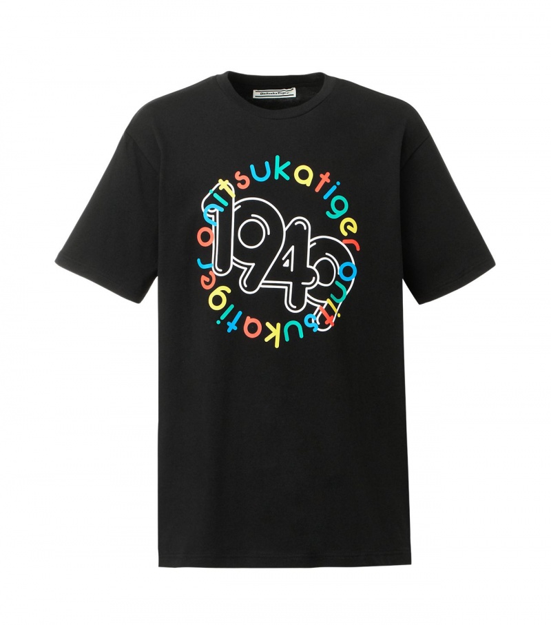 Black Onitsuka Tiger T Shirts | 69870-WCJU