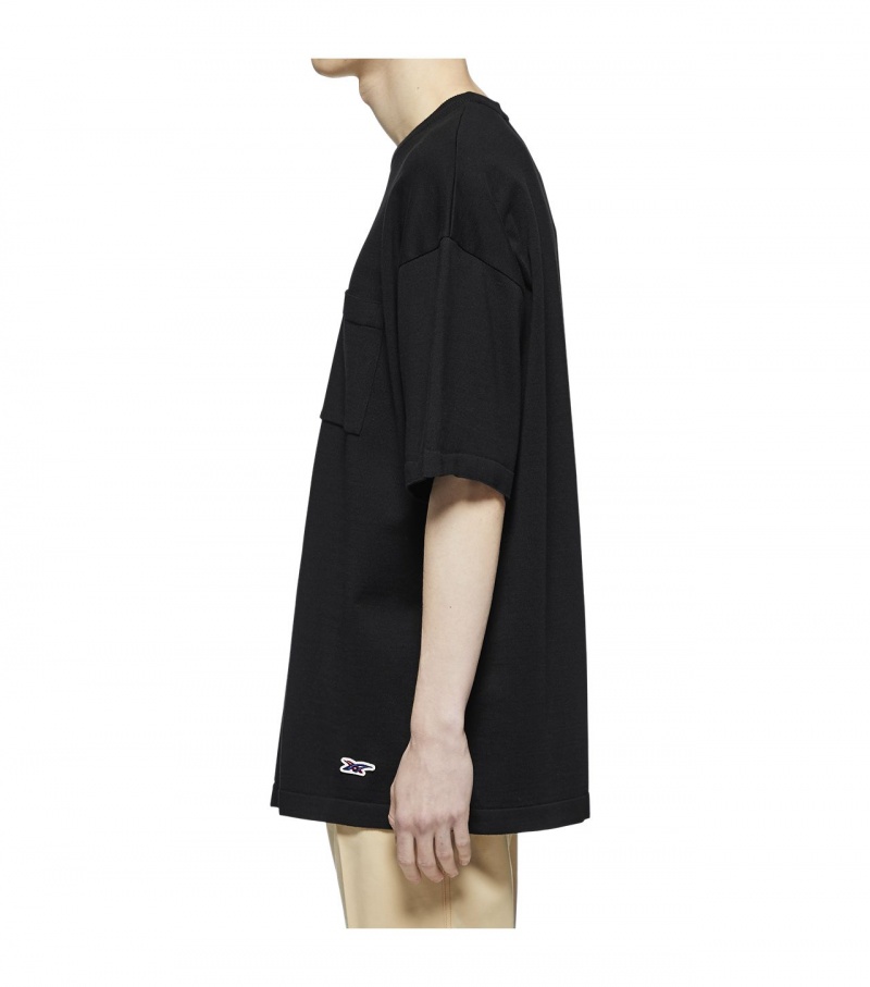 Black Onitsuka Tiger T Shirts | 72906-FUBR