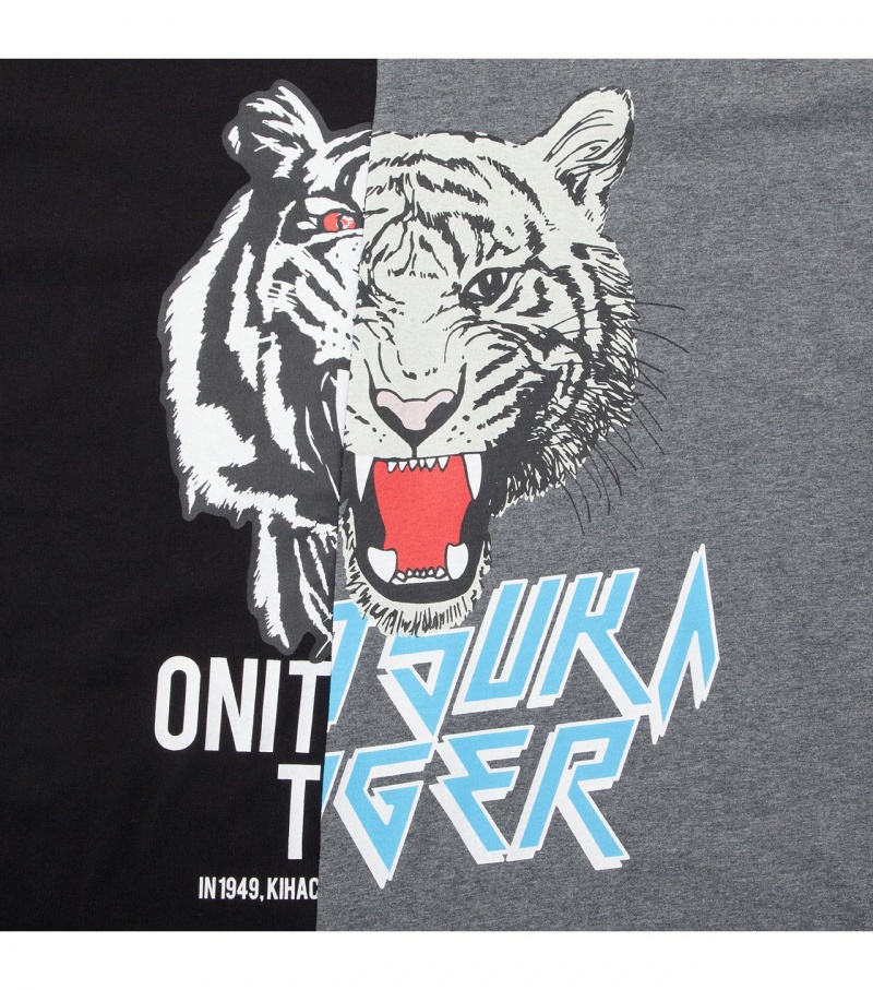 Black Onitsuka Tiger T Shirts | 96351-LCWN