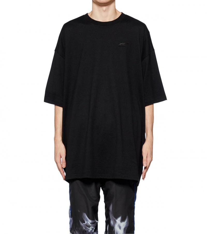 Black Onitsuka Tiger T Shirts | 98217-LXYA