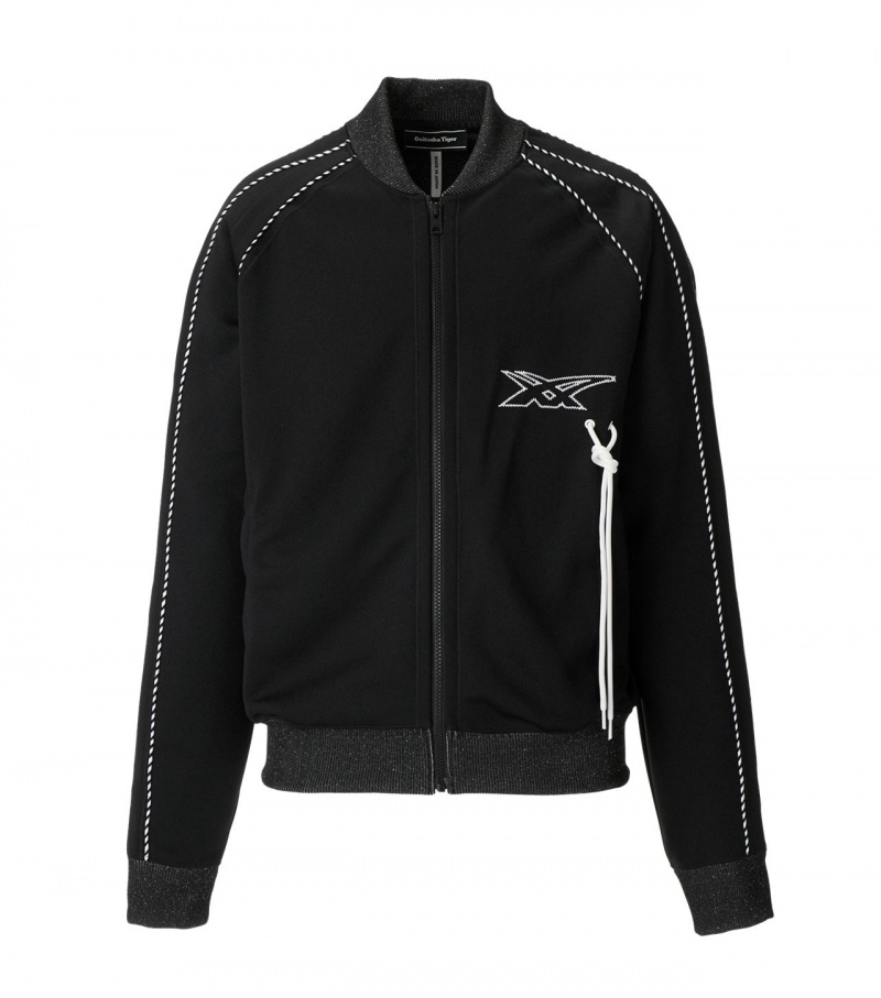 Black Onitsuka Tiger Track Tops | 72069-ODJN